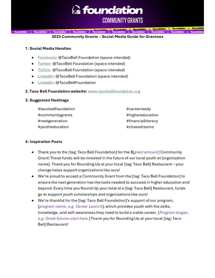 2025 social media guide for grantees