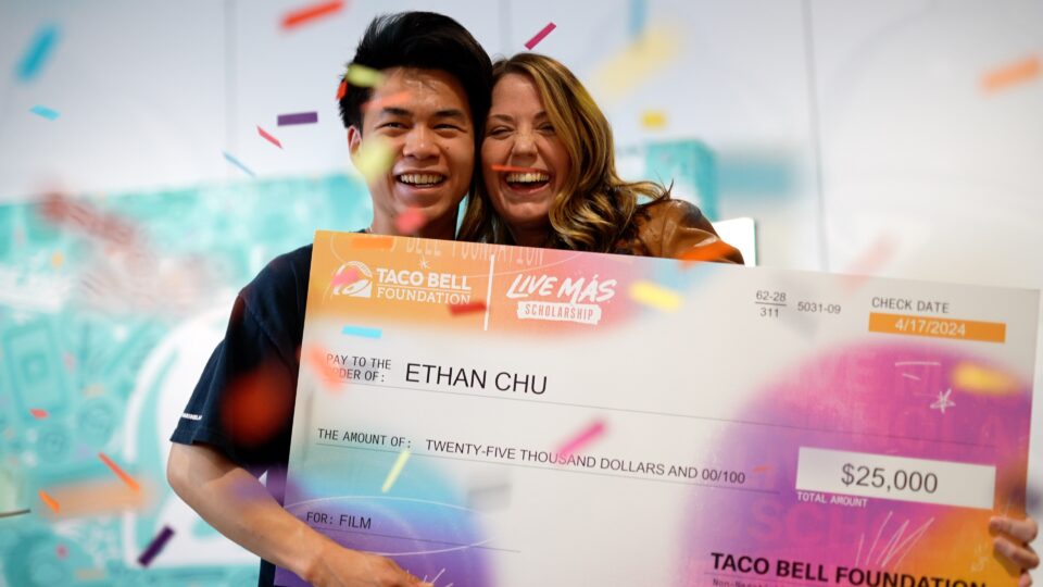 Ethan holding check